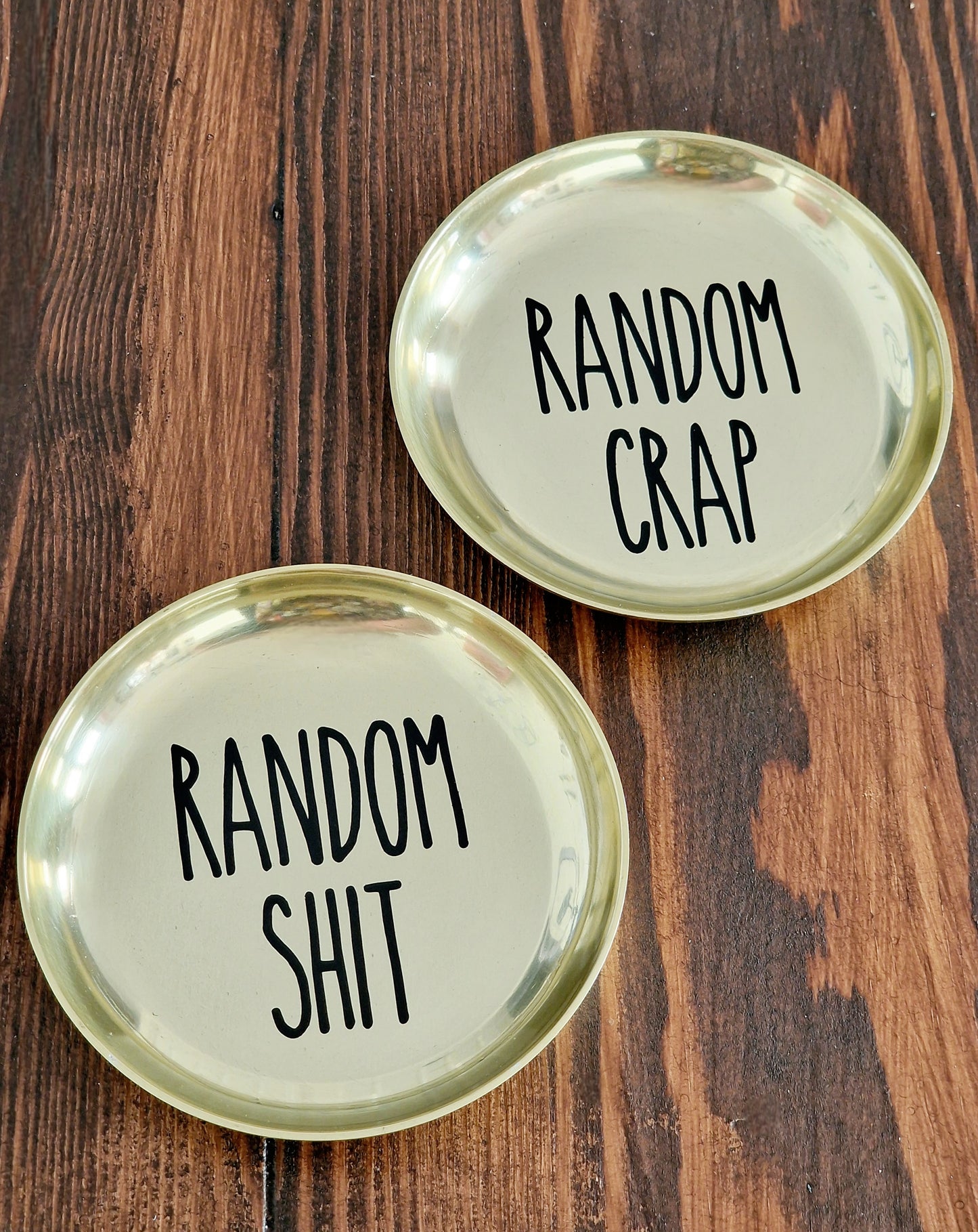 Gold finish detail on upcycled vintage trinket dish - Resin finished luxury catchall - Finn & Pea