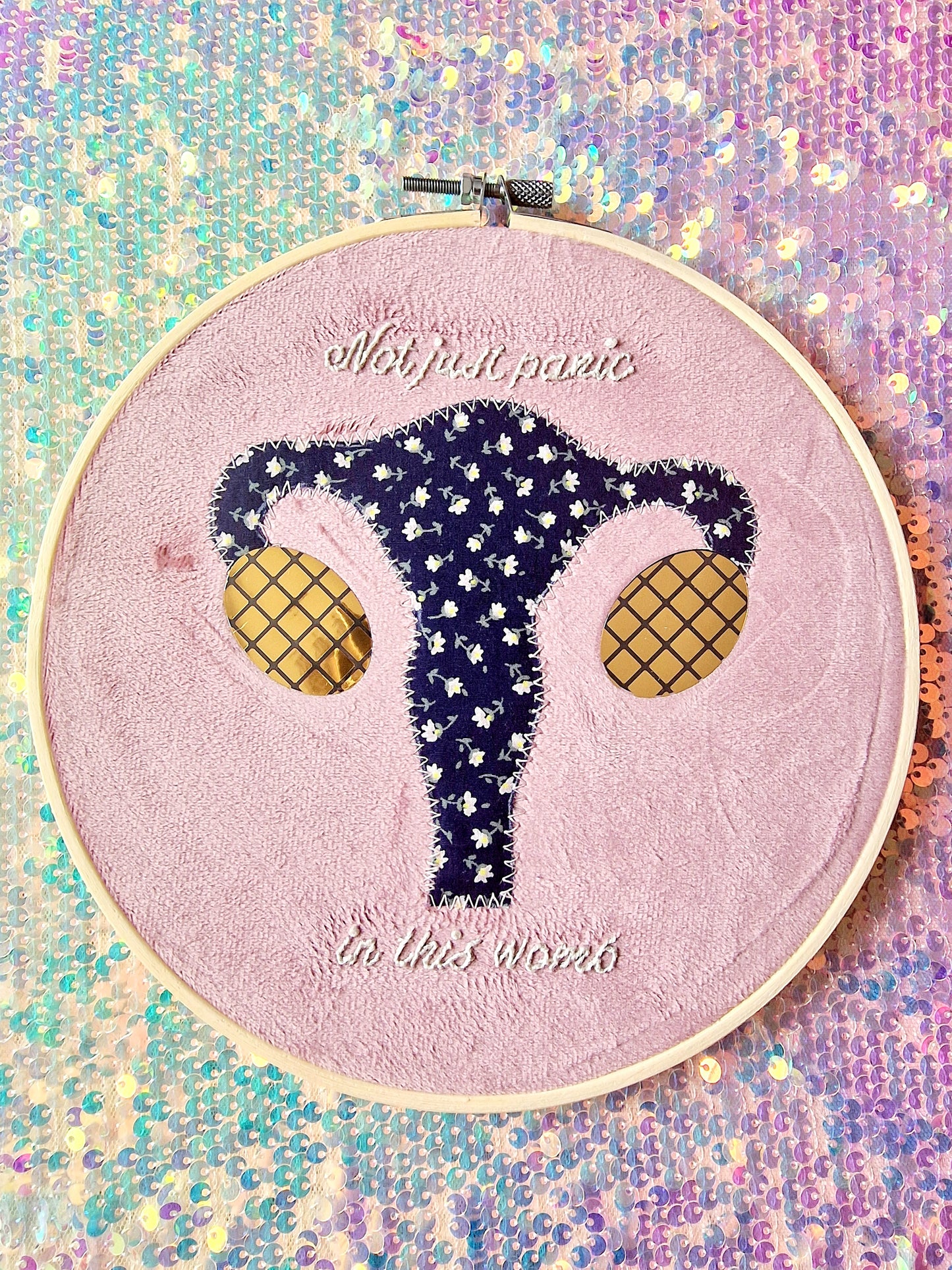 Disco Womb Hoop - navy floral