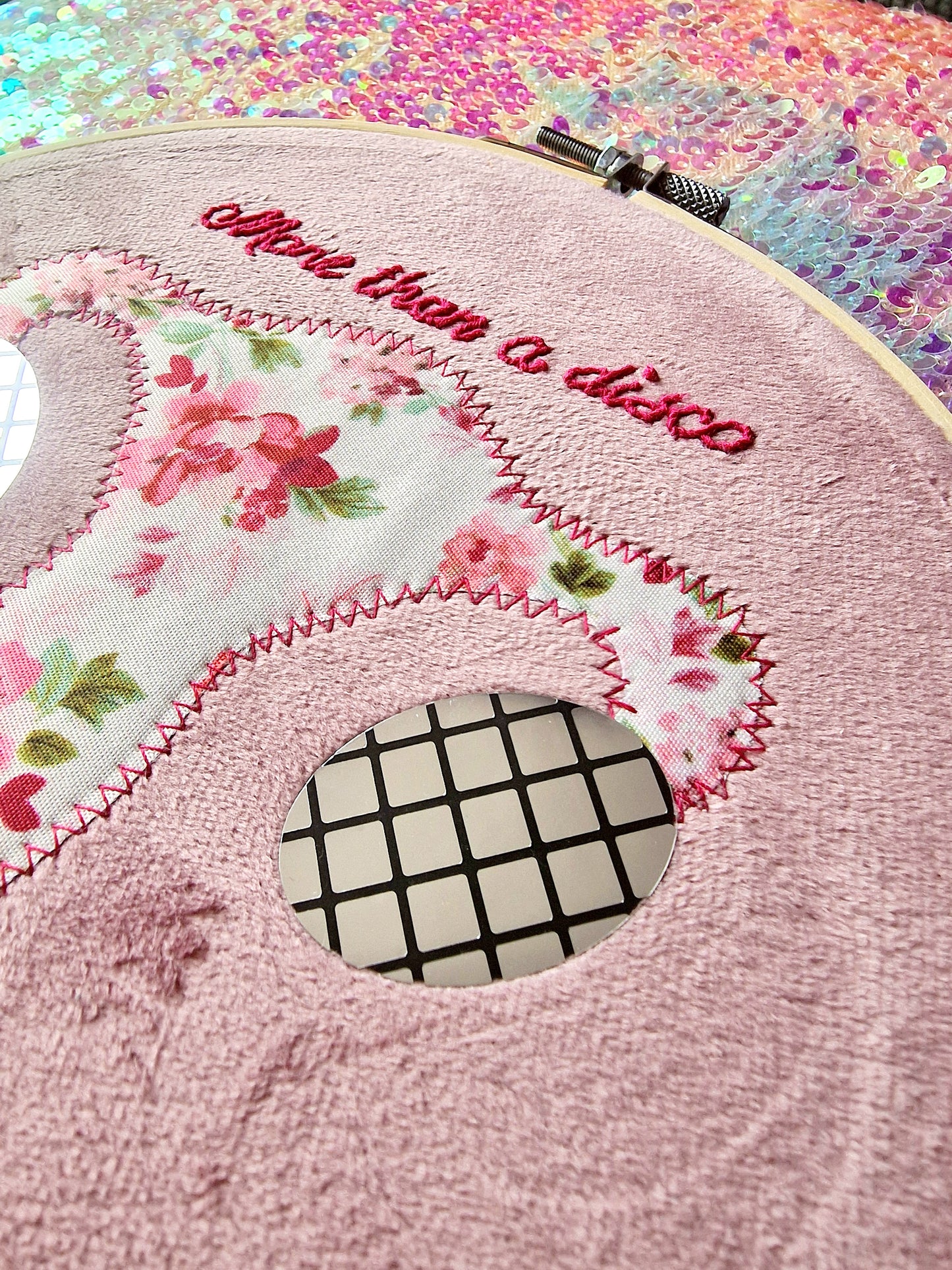Disco Womb Hoop - pink floral