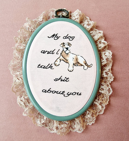 My Dog Talks Shit Hoop - Taupe